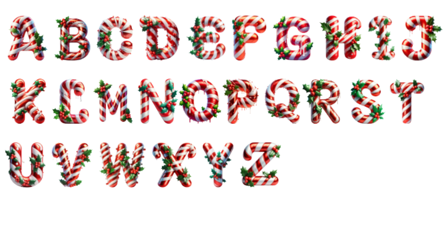 Cute Personalised Candy Cane Letter Mug
