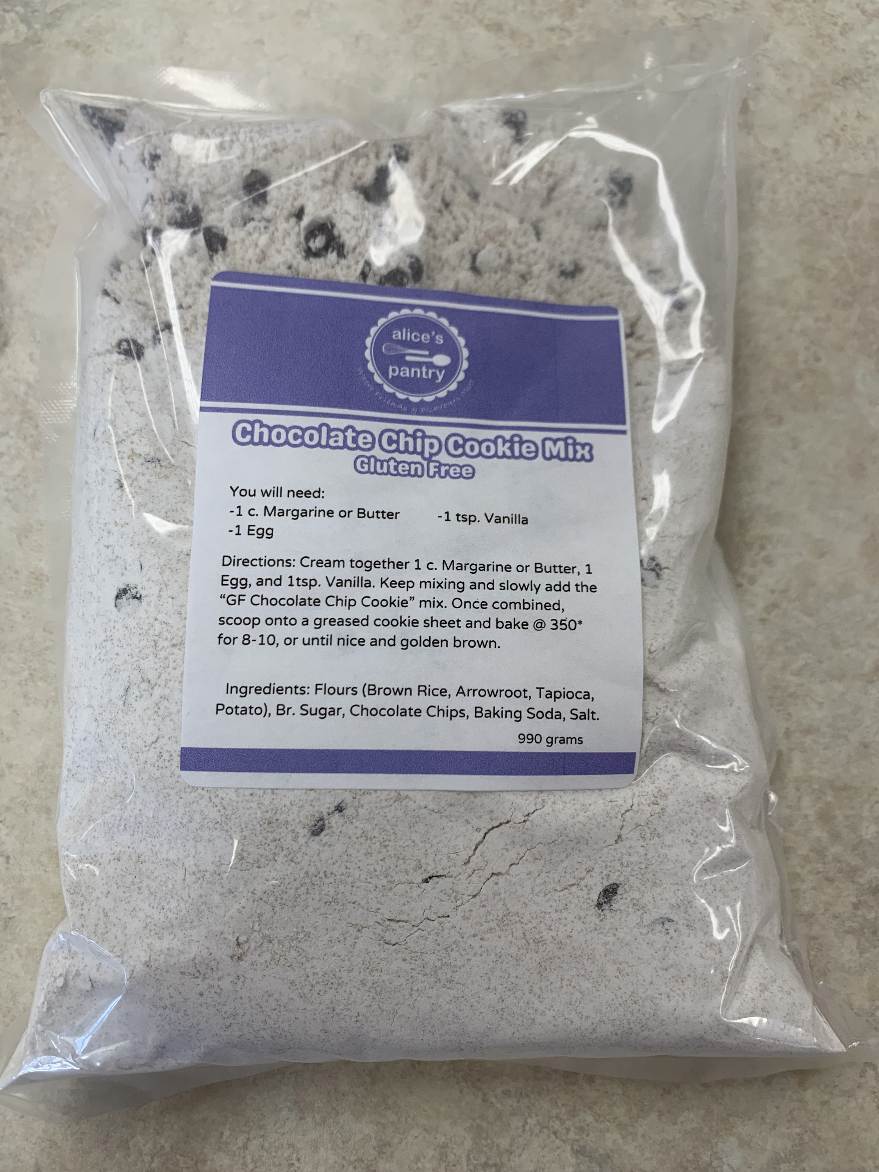 Gluten Free Chocolate Chip Cookie Mix