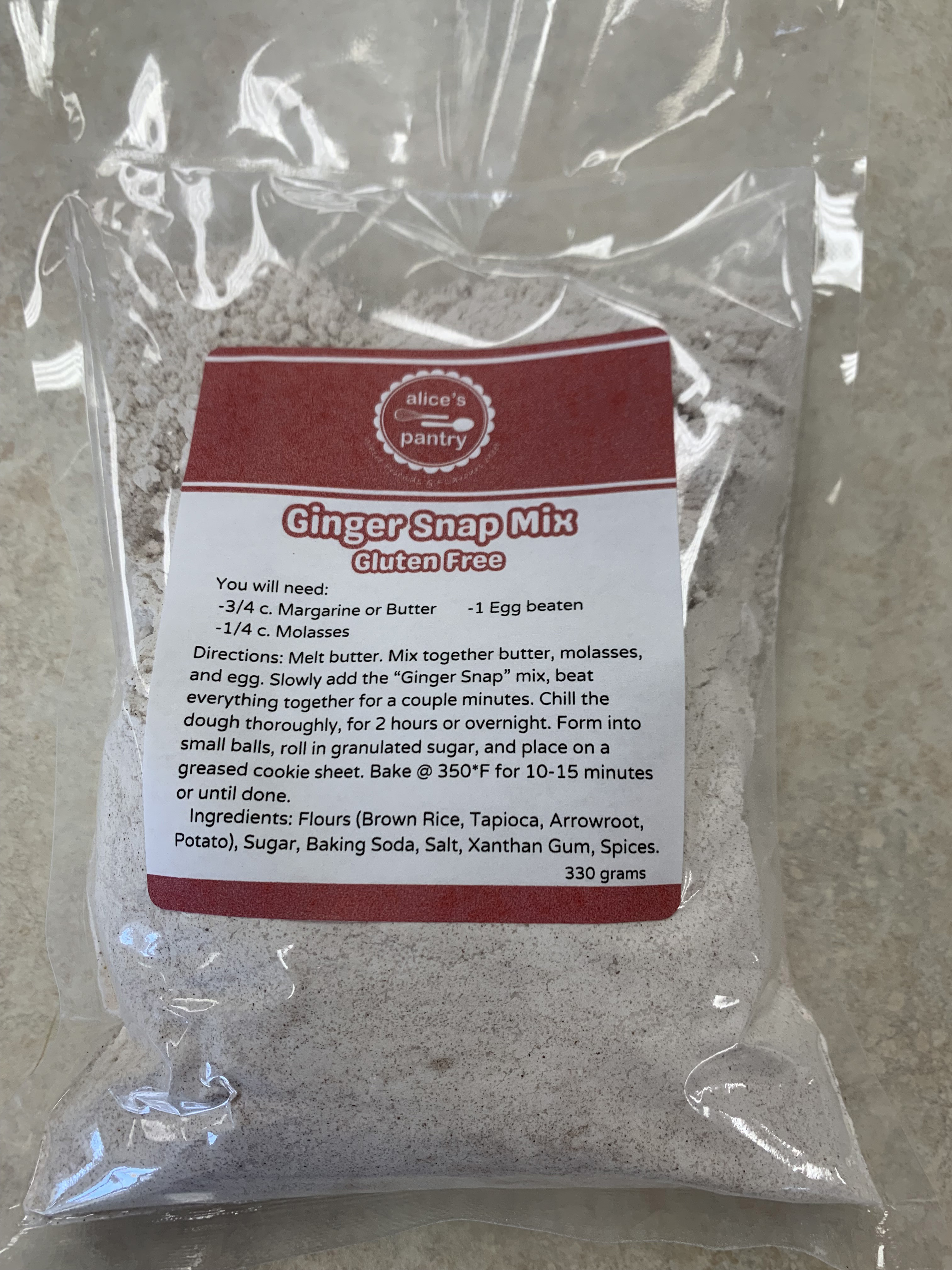 Gluten Free Ginger Snap Mix