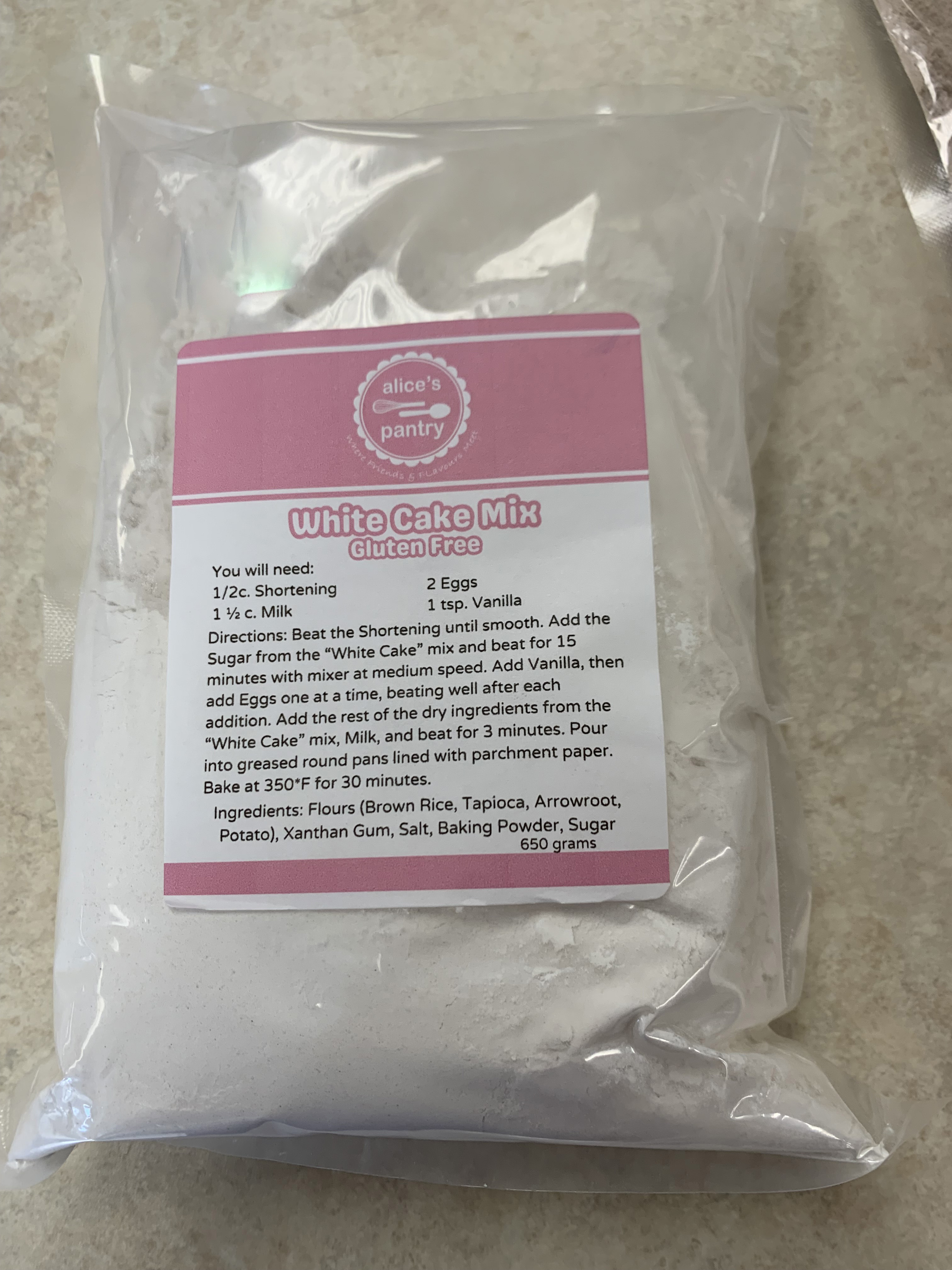 Gluten Free White Cake Mix