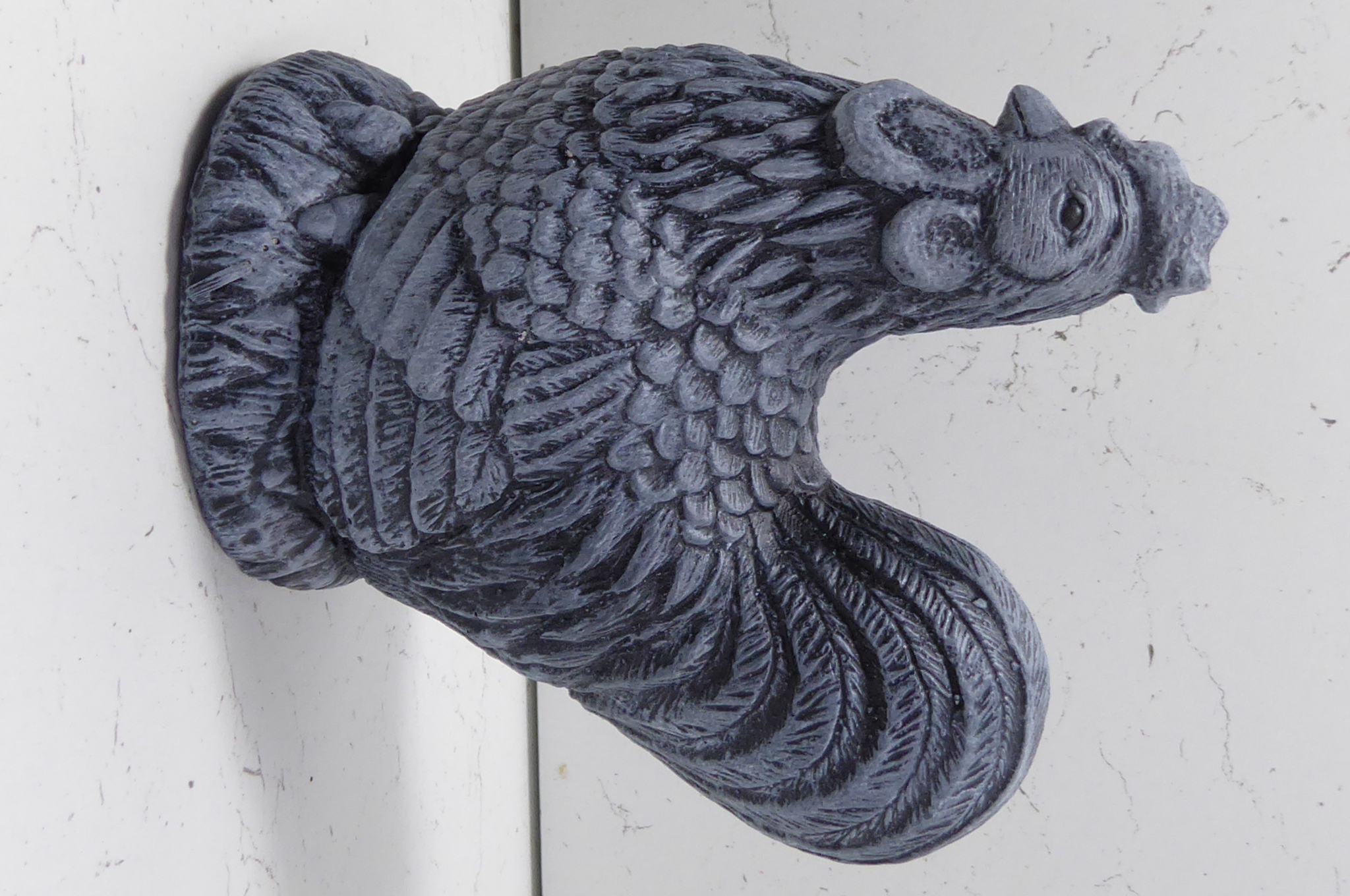 Handcrafted Weathered Effect Cast Stone Chicken Hen Cockerel Garden Ornament 17cm tall