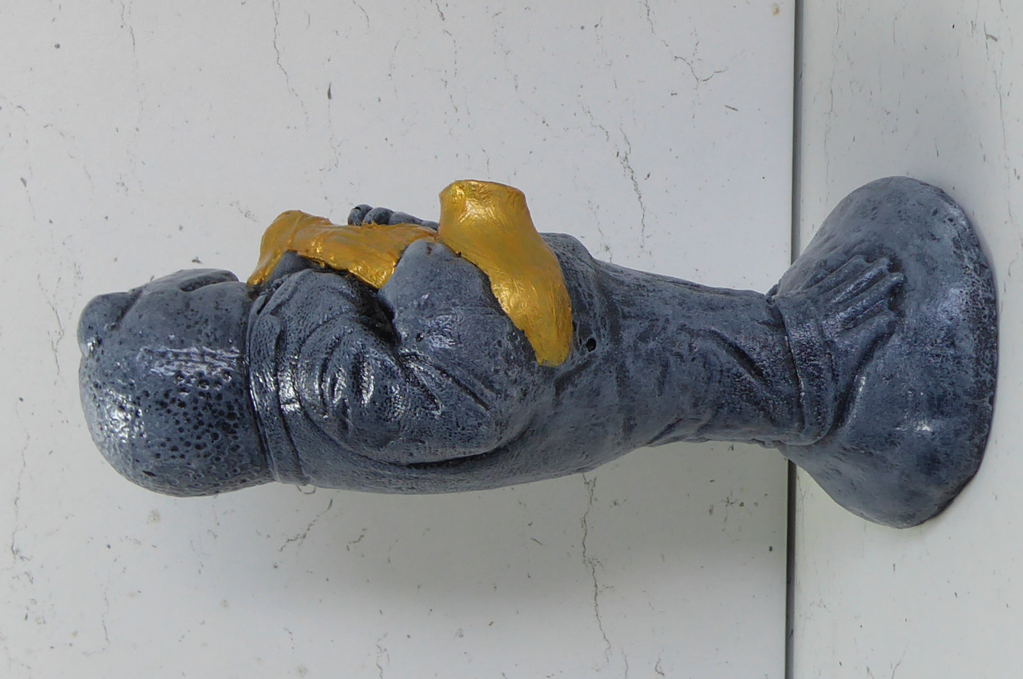 Frog Saxophone Player Aged Effect with Brass Coloured Sax Detail Cast Stone Garden Ornament