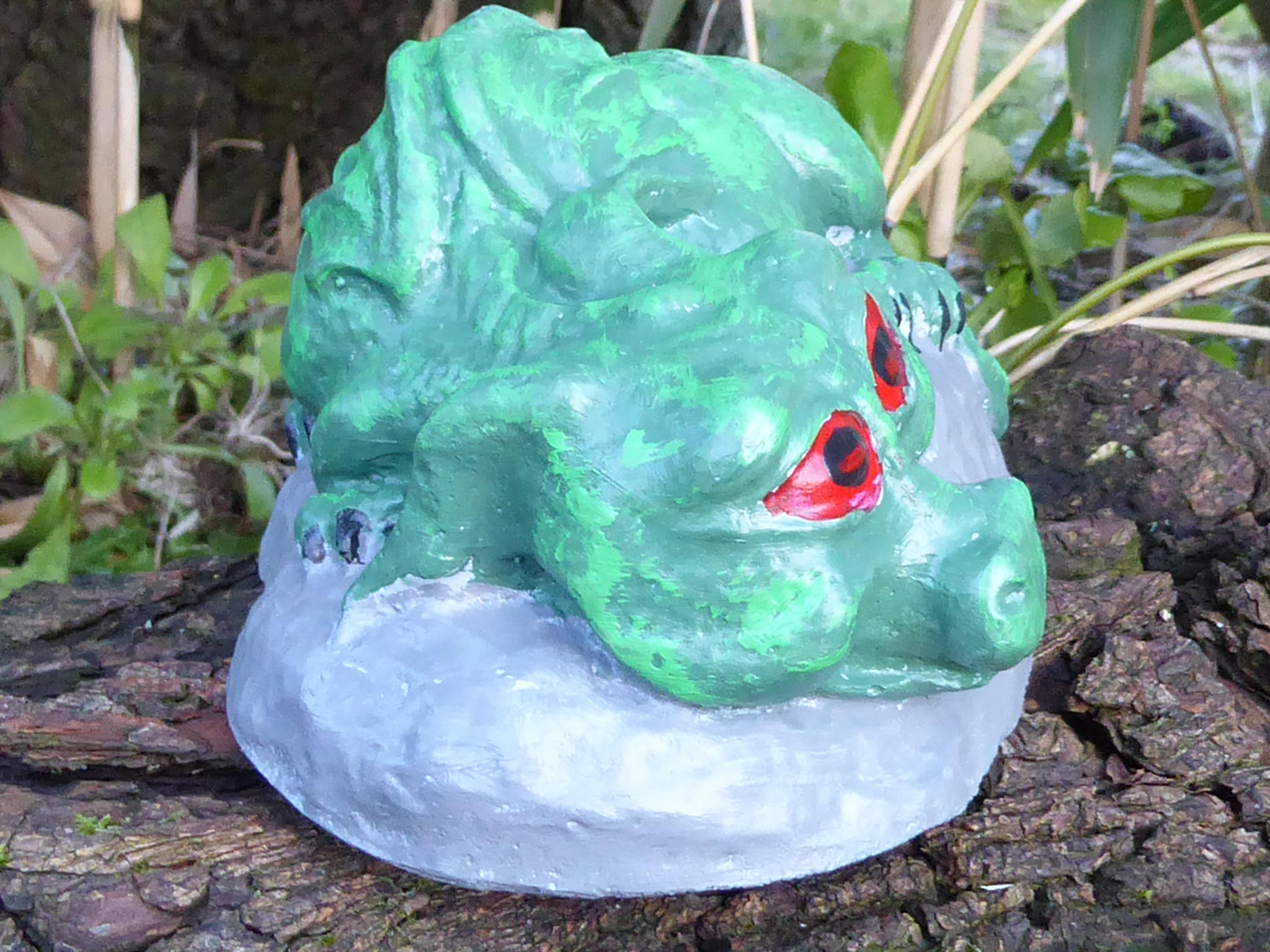 Resting Dragon Garden Ornament Handcrafted & Hand Painted 14cm long
