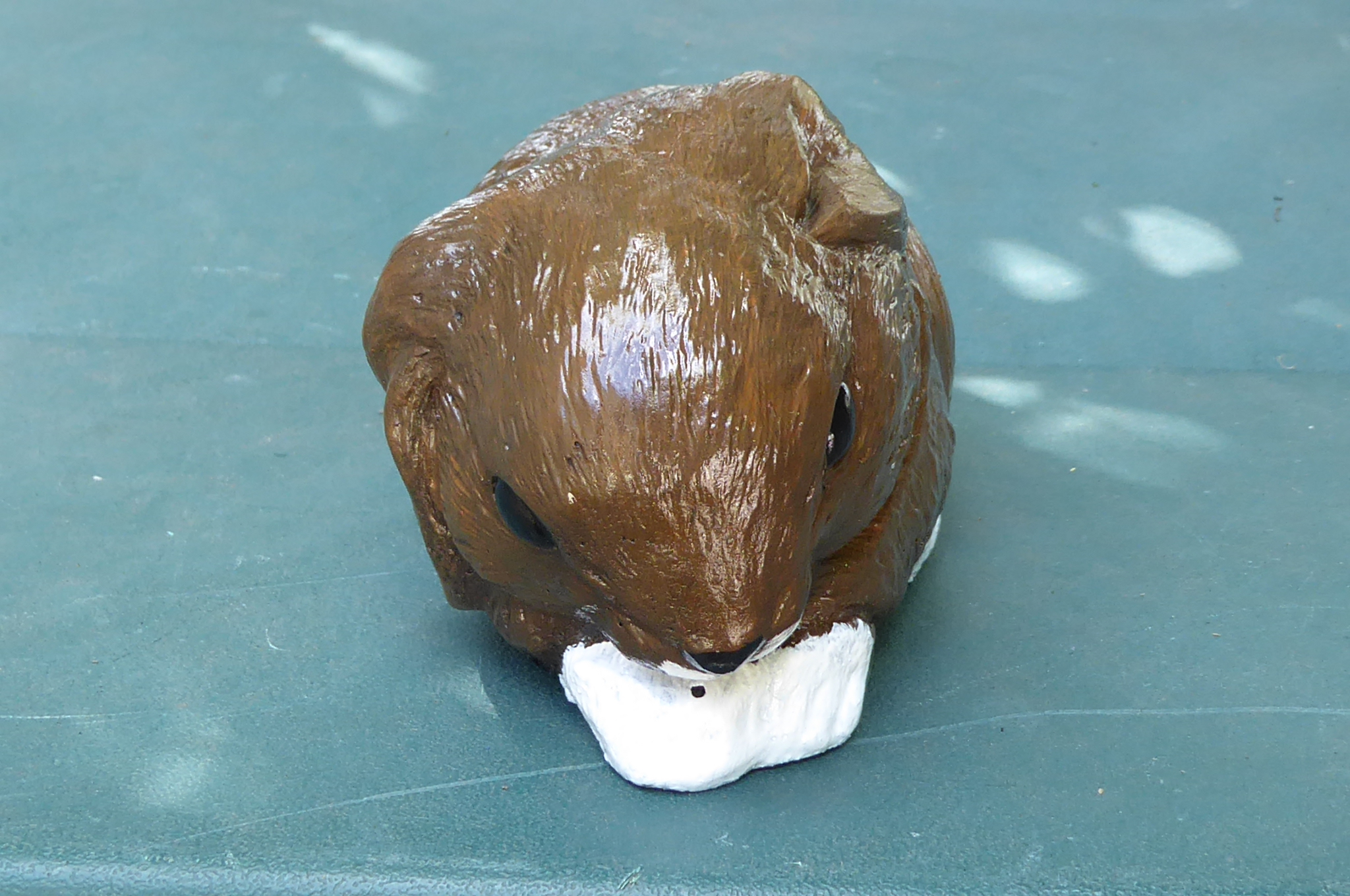 Cute Hand Crafted Cast Stone Baby Rabbit Garden Ornament 16cm long
