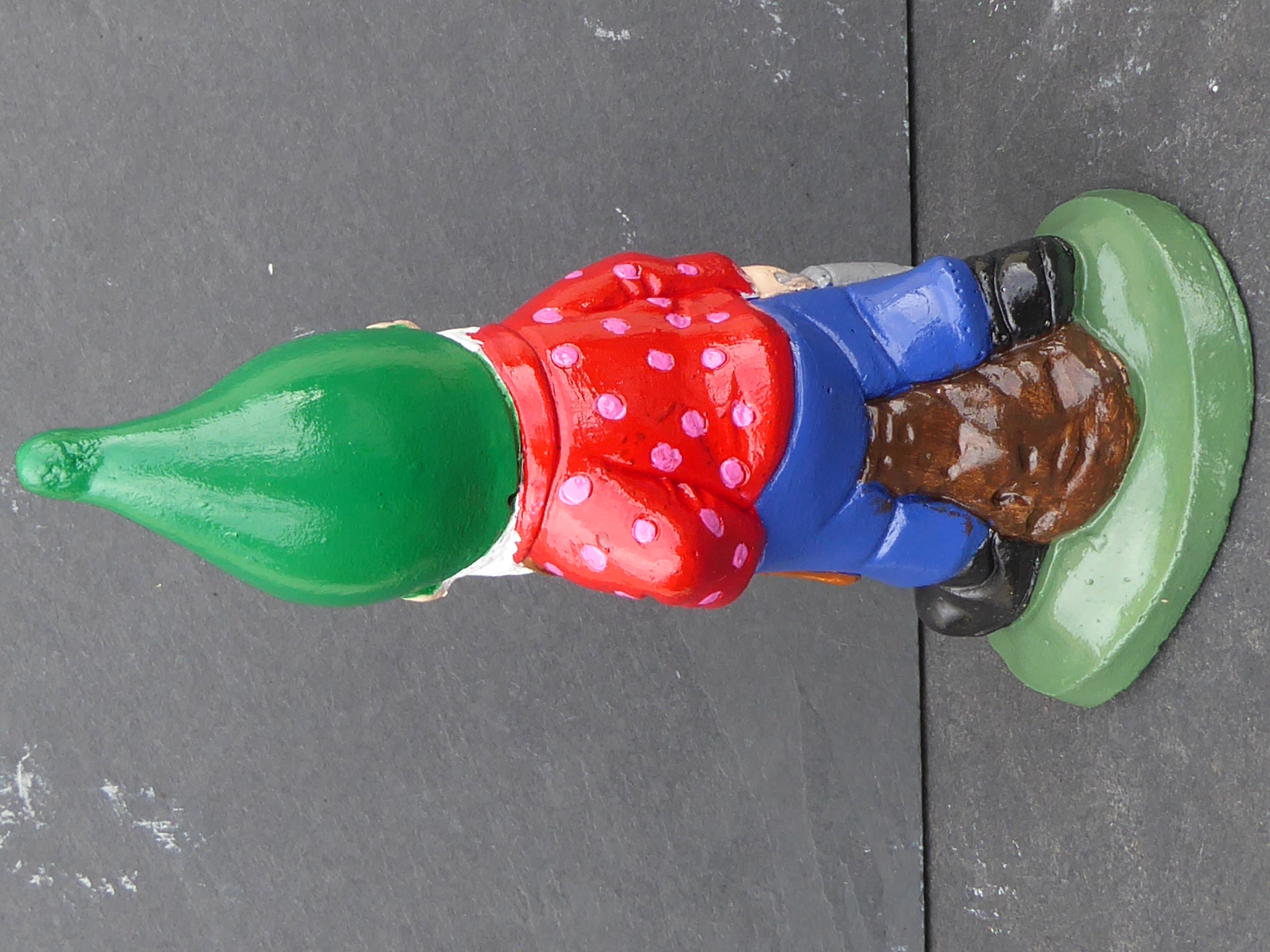 Handcrafted Garden Gnome with lantern 19cm tall Cast Stone (concrete) Dwarf