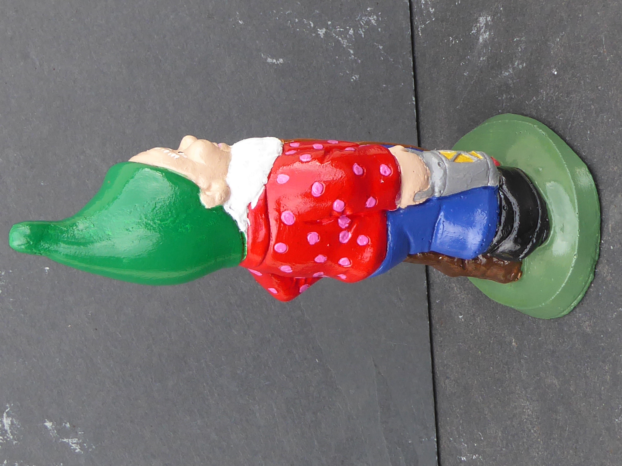 Handcrafted Garden Gnome with lantern 19cm tall Cast Stone (concrete) Dwarf