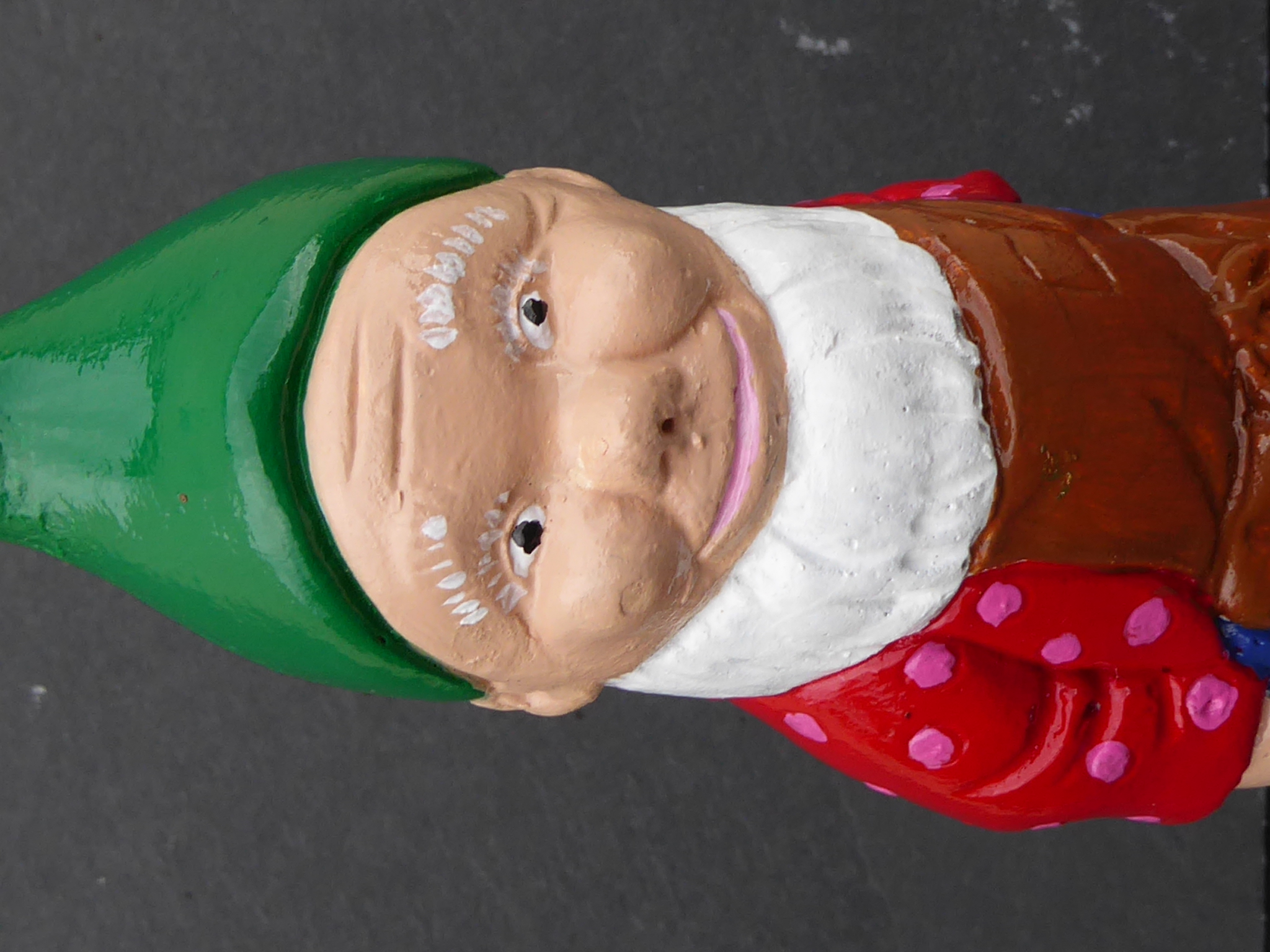 Handcrafted Garden Gnome with lantern 19cm tall Cast Stone (concrete) Dwarf