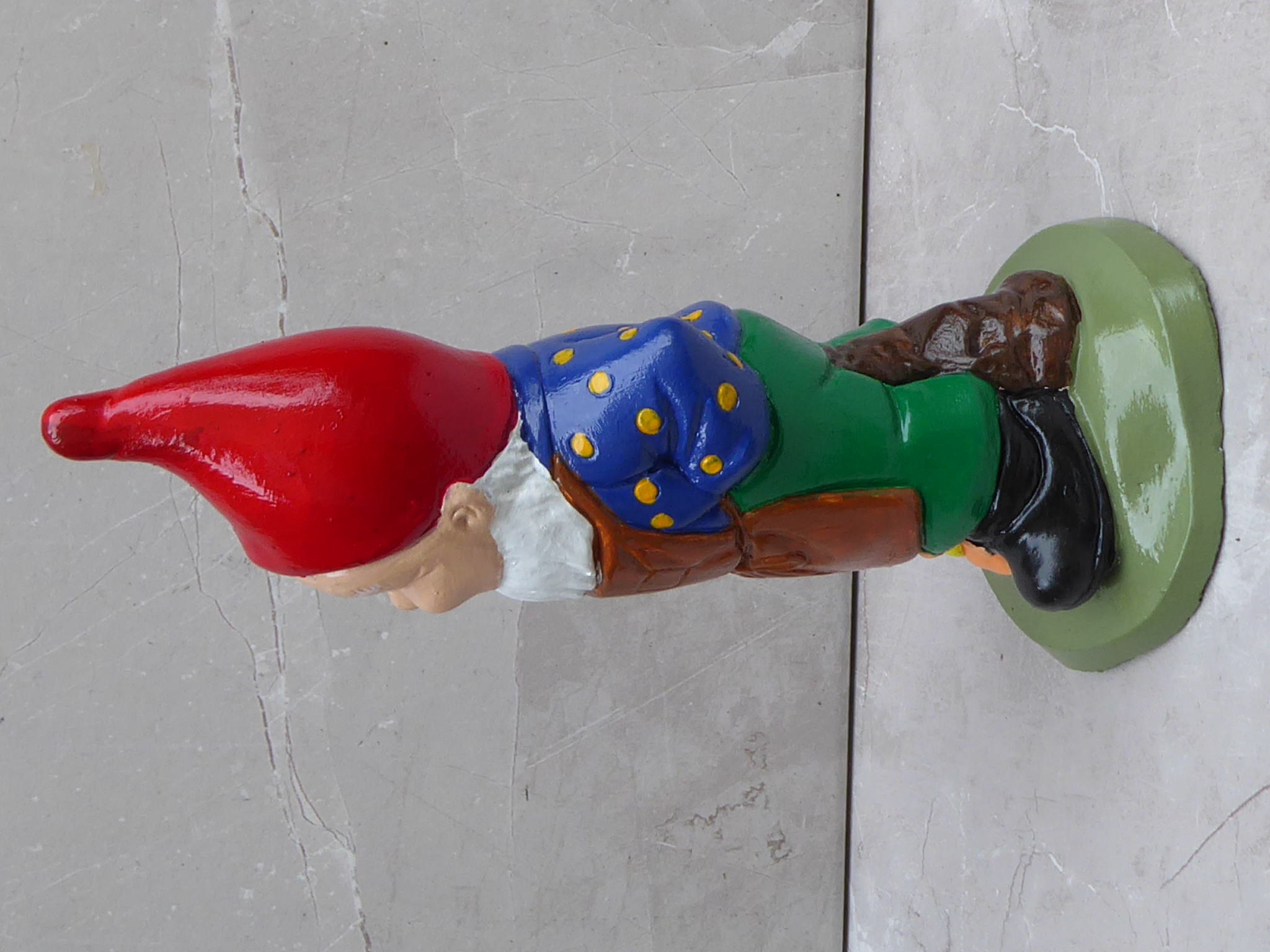Handcrafted Garden Gnome with lantern 19cm tall Cast Stone (concrete) Dwarf