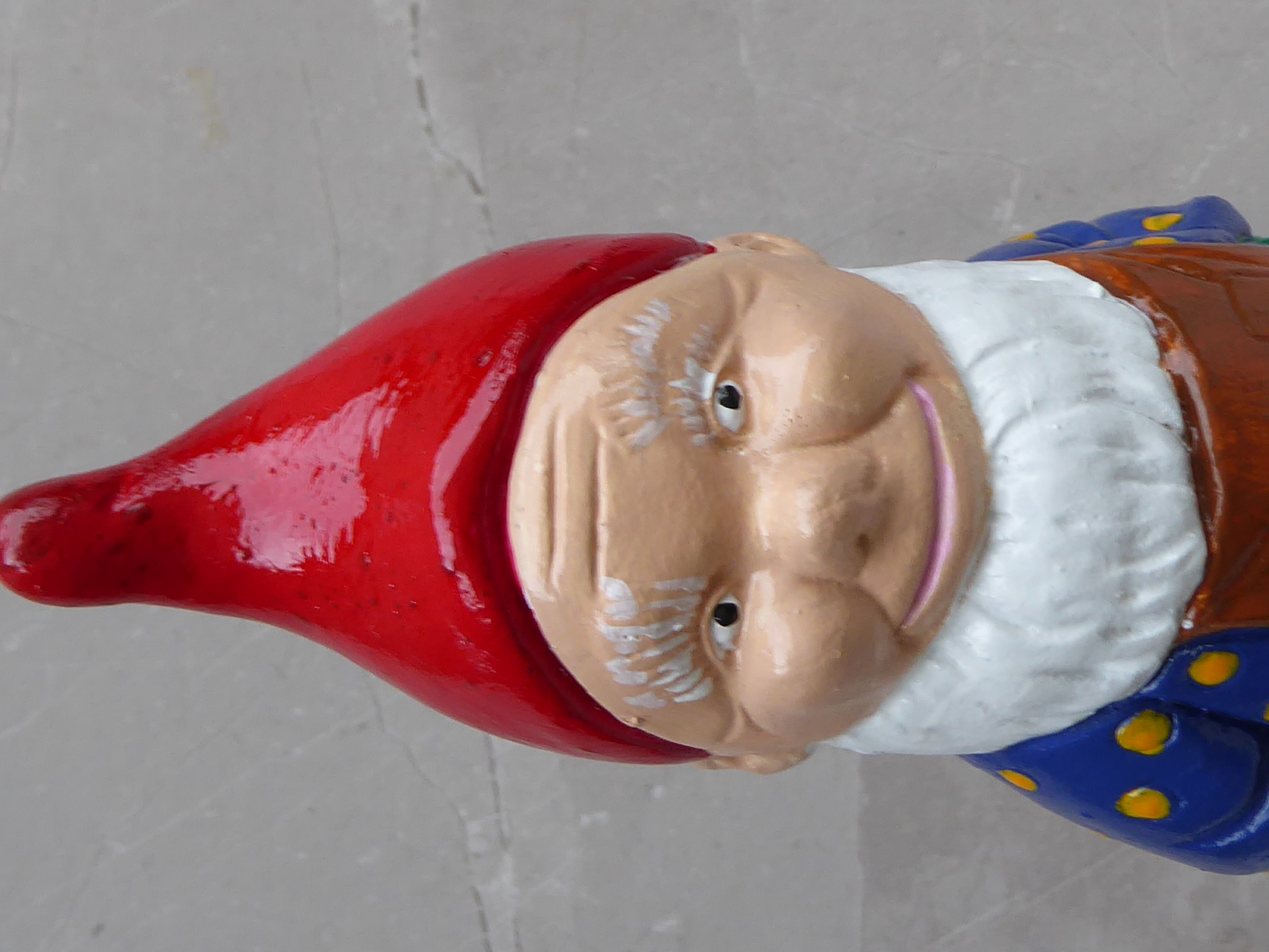 Handcrafted Garden Gnome with lantern 19cm tall Cast Stone (concrete) Dwarf