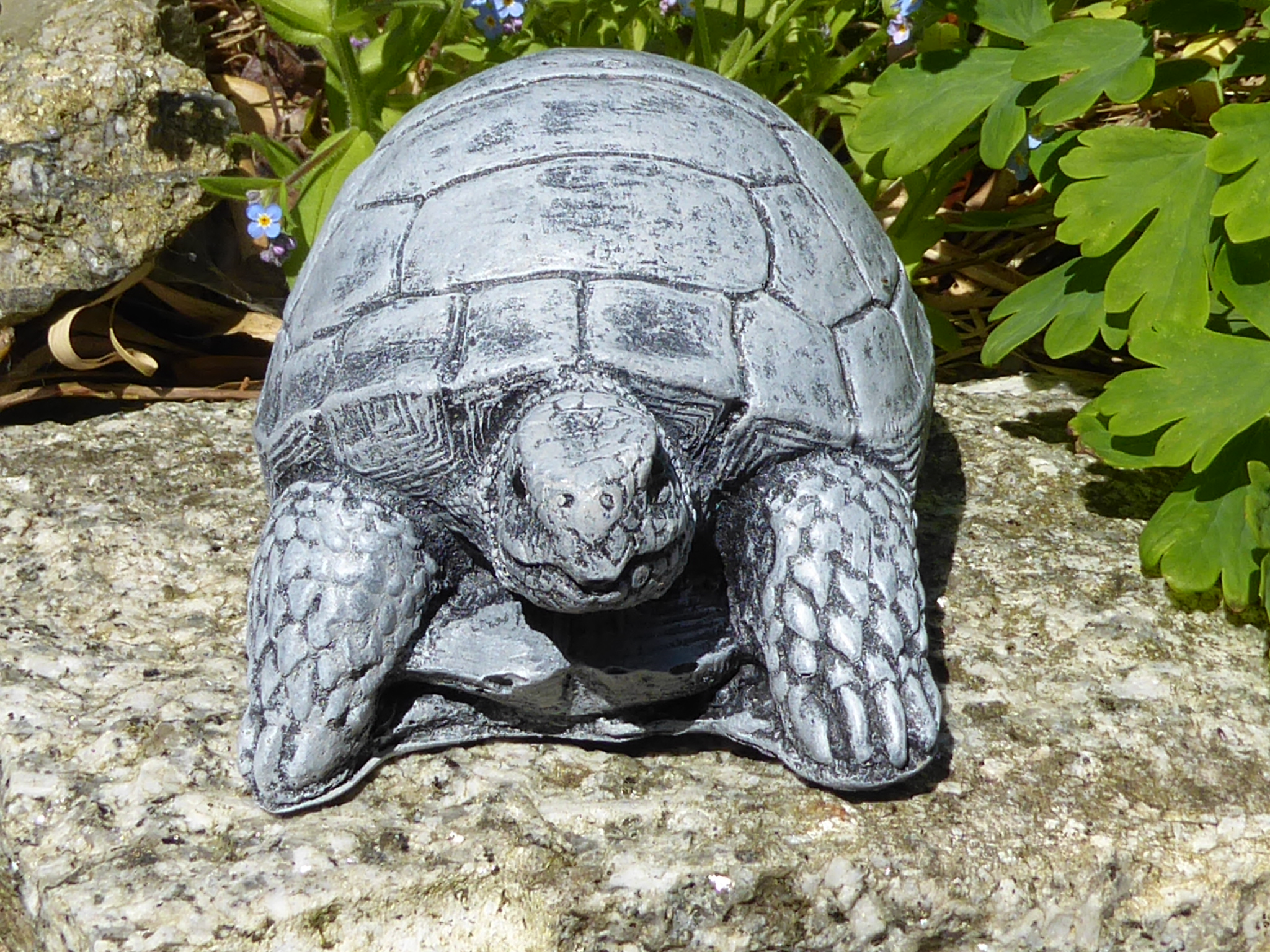 Tortoise Garden Ornament Highly Detailed Handcrafted Cast Stone 18cm long