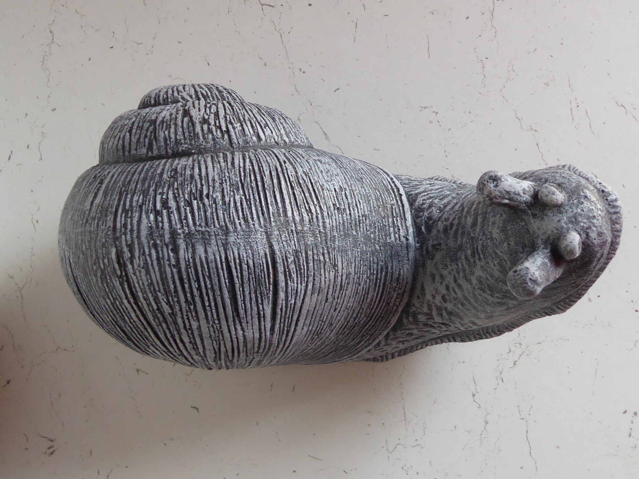 Handcrafted Cast Large Heavy Stone Snail Garden Ornament 22cm long