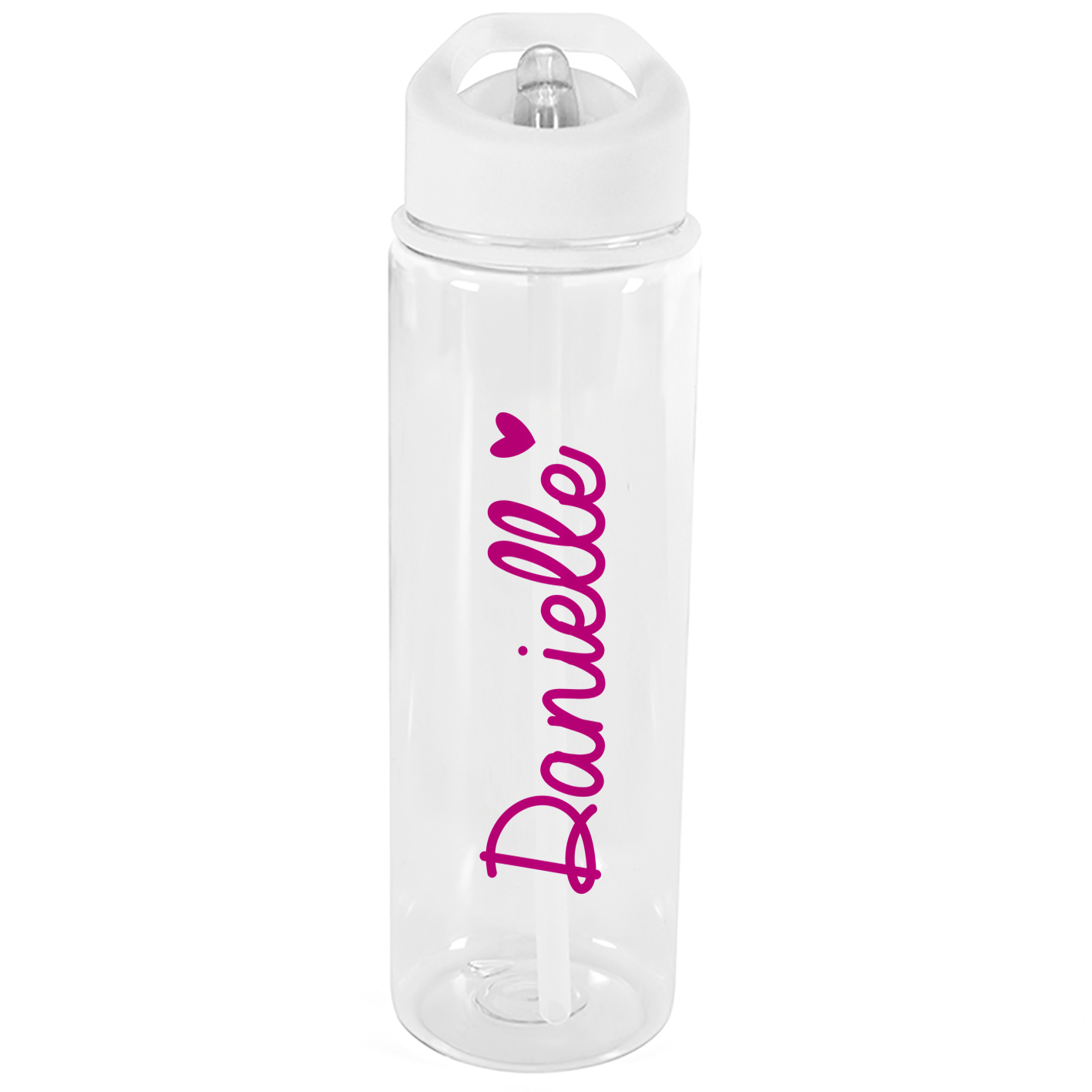 Personalised Pink Heart Name Water Bottle 750ml BPA Free