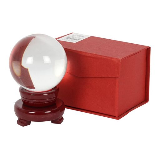 8cm Crystal Ball with Wooden Stand