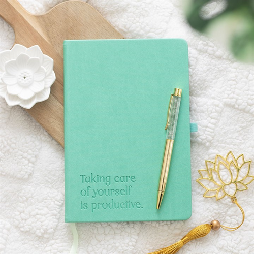 A5 Wellness Journal with Aventurine Crystal Pen