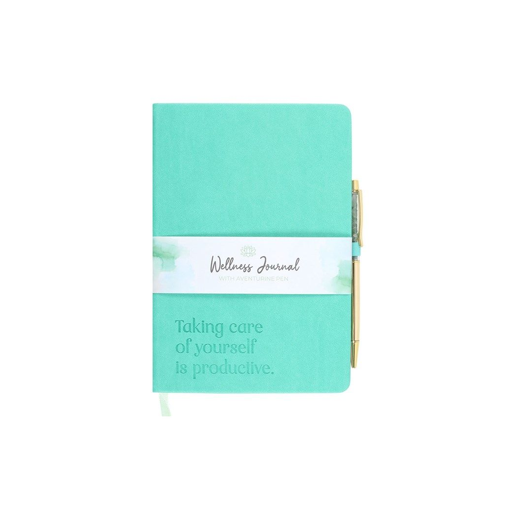 A5 Wellness Journal with Aventurine Crystal Pen