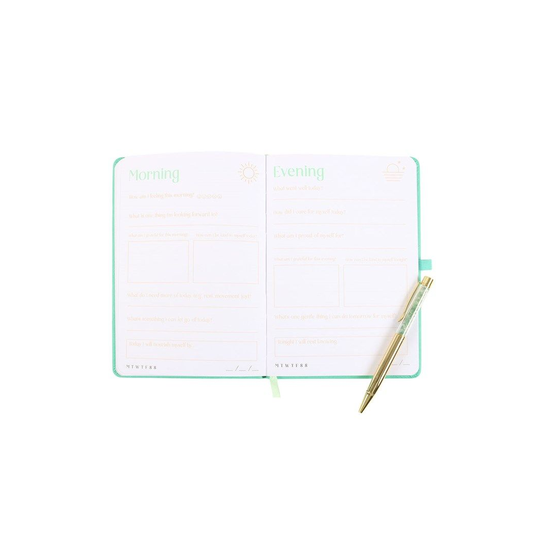 A5 Wellness Journal with Aventurine Crystal Pen