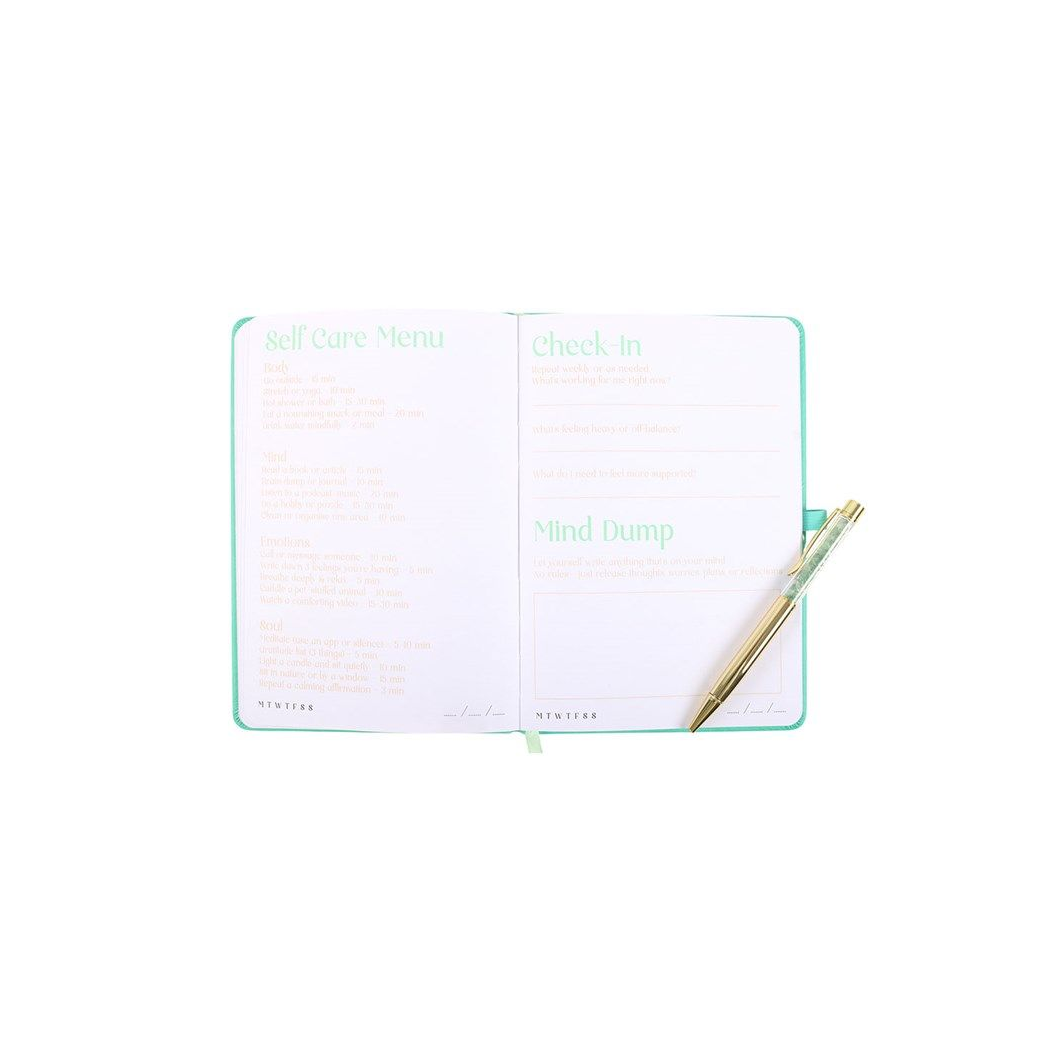 A5 Wellness Journal with Aventurine Crystal Pen
