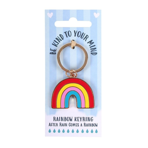 Rainbow Enamel Keyring Be Kind To Your Mind Gift