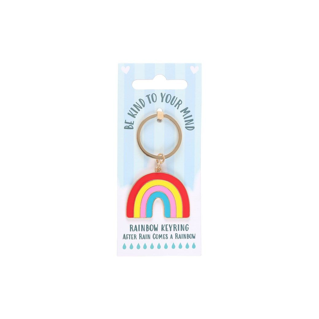 Rainbow Enamel Keyring Be Kind To Your Mind Gift