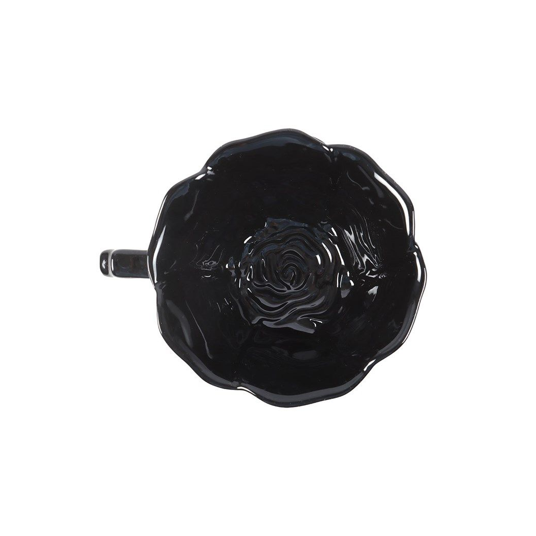 Black Rose Teacup and Saucer Ceramic Set 250ml