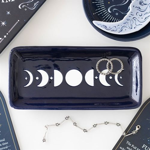 Blue Moon Phase Ceramic Trinket Dish