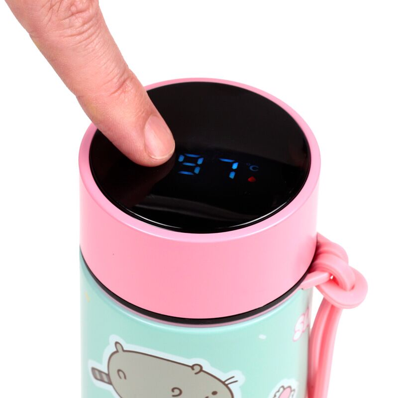 Reusable Insulated Drinks Bottle with Digital Thermometer 450ml – Pusheen the Cat Sweets