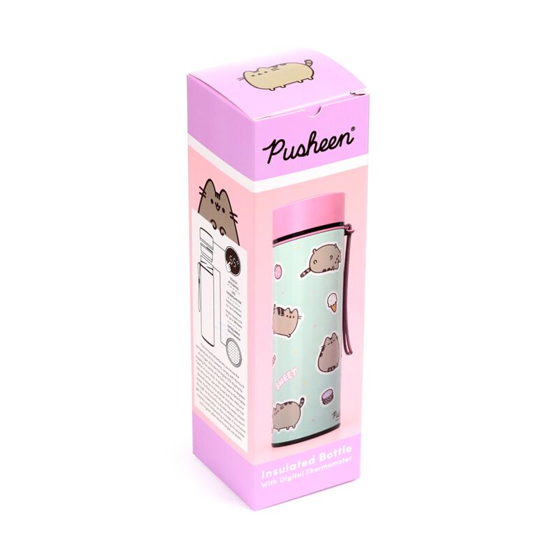 Reusable Insulated Drinks Bottle with Digital Thermometer 450ml – Pusheen the Cat Sweets