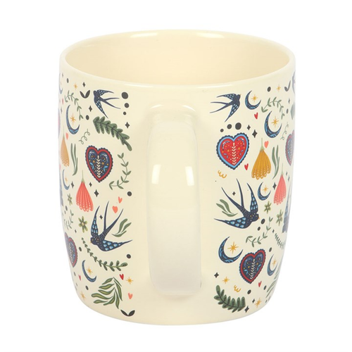 Cream Midnight Bloom Floral Ceramic Mug 350ml