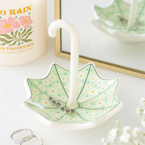 Floral Umbrella Ceramic Trinket Dish
