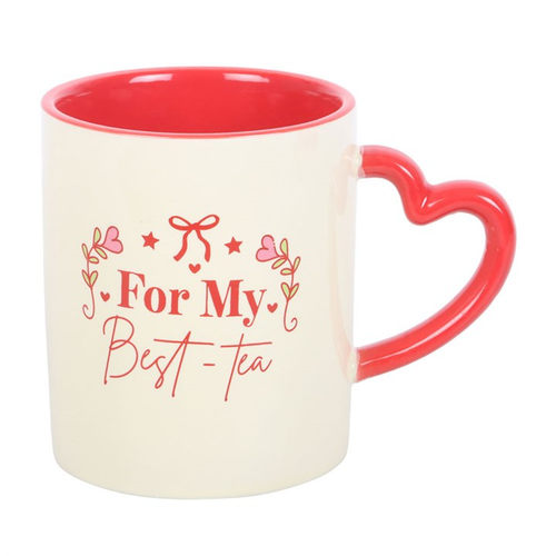 For My Best-Tea Ceramic Mug with Heart Handle 350ml