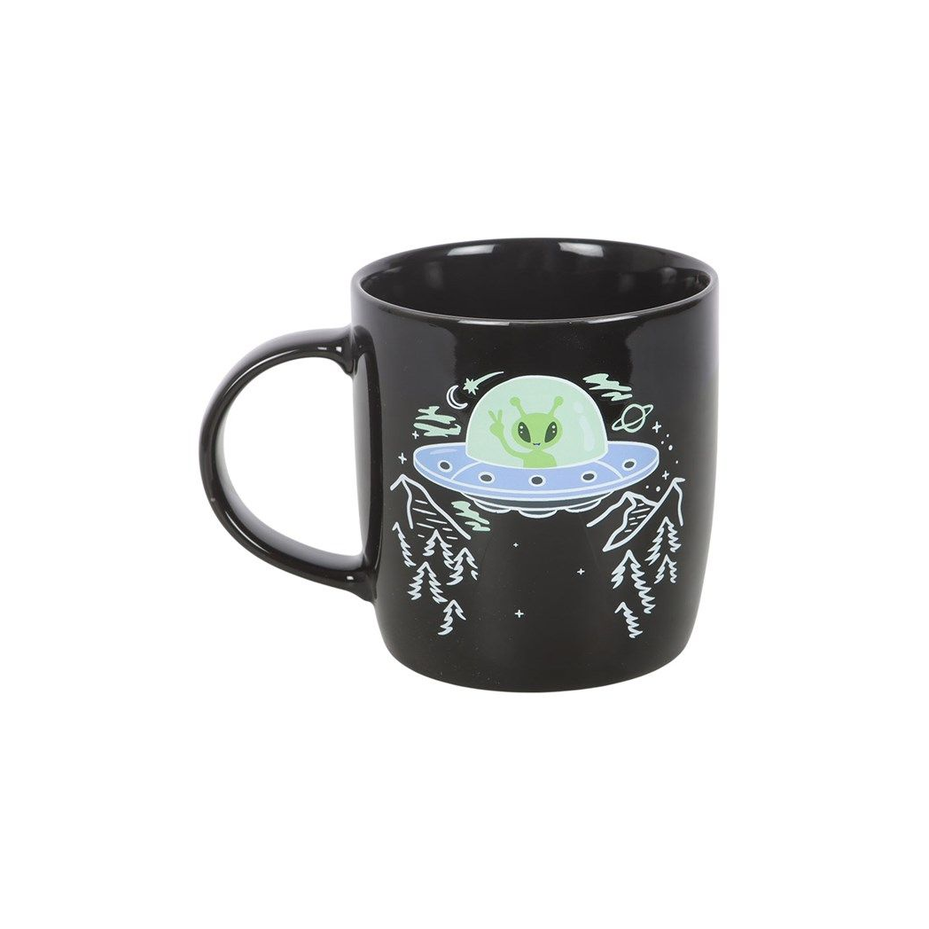 Heat Change UFO Mug with Alien Design 350ml Ceramic Cup
