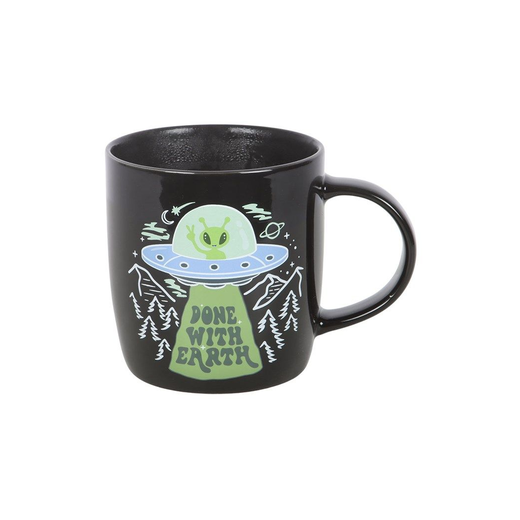 Heat Change UFO Mug with Alien Design 350ml Ceramic Cup