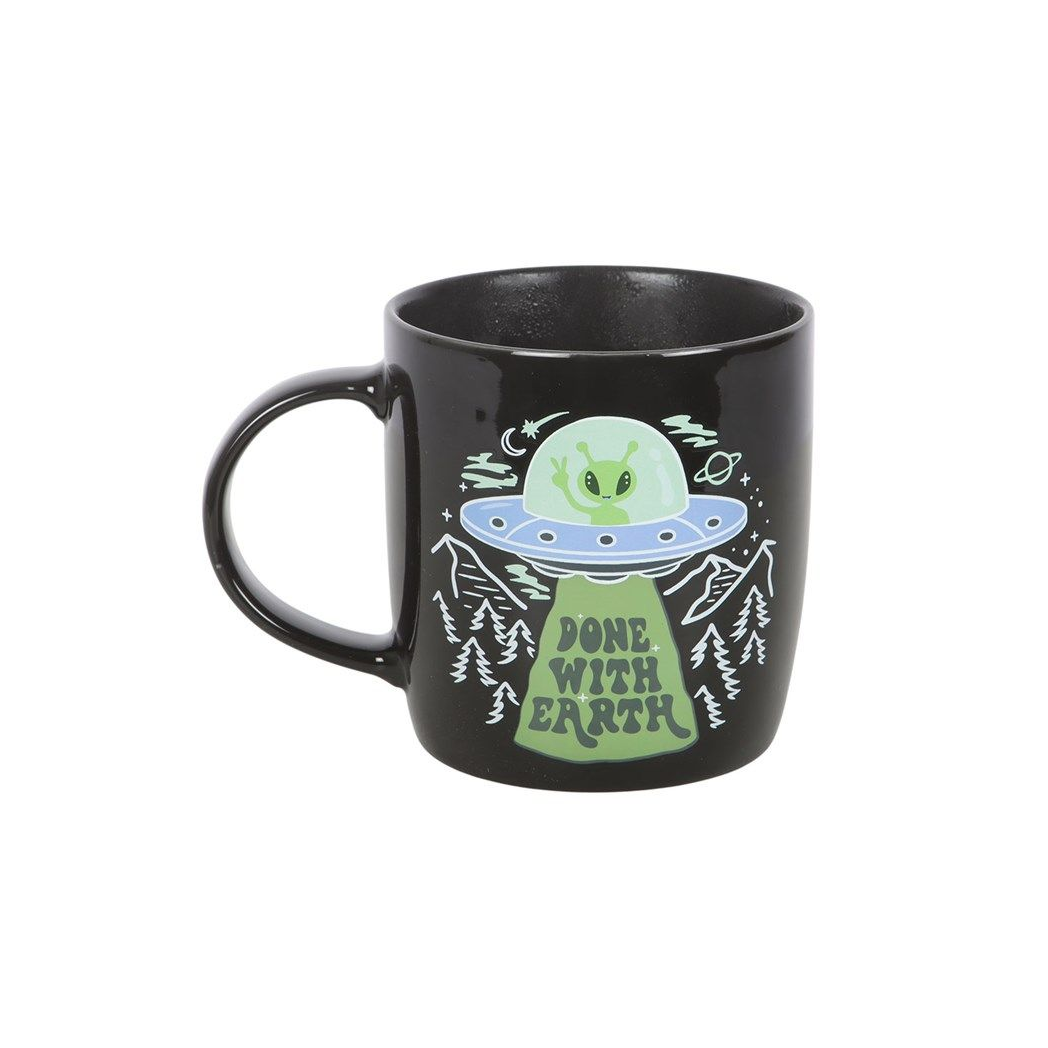 Heat Change UFO Mug with Alien Design 350ml Ceramic Cup