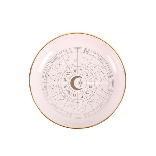 Off White Astrology Wheel Trinket Dish 10.5cm Ceramic