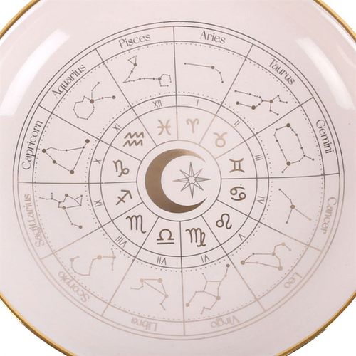 Off White Astrology Wheel Trinket Dish 10.5cm Ceramic