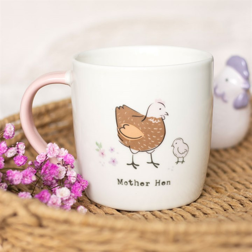 Mother Hen Ceramic Mug with Chick