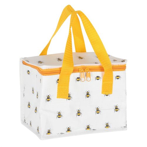 Bee Print Insulated Lunch Bag – Recycled Plastic, Zip Closure