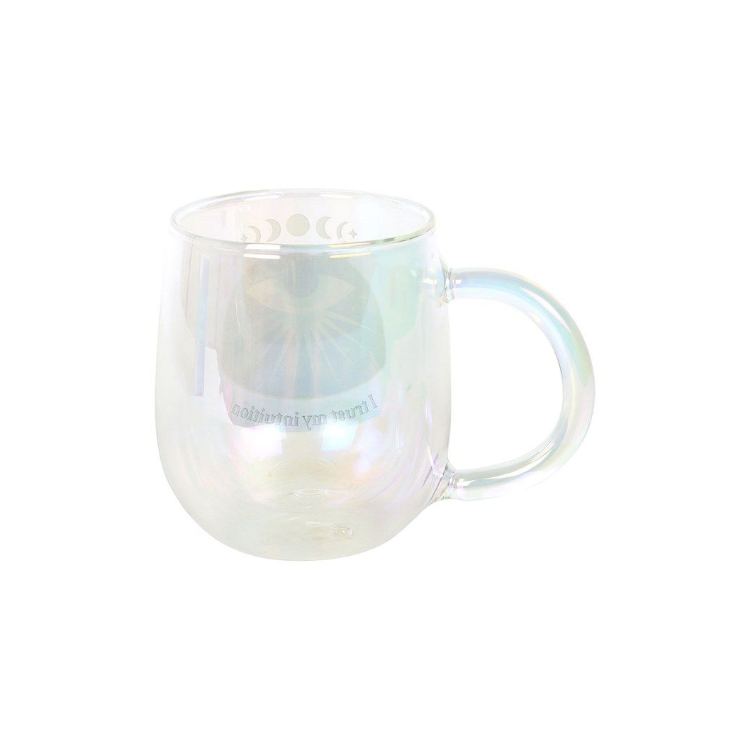 Intuition Double-Walled Glass Mug with Aura Crystal Tea Infuser