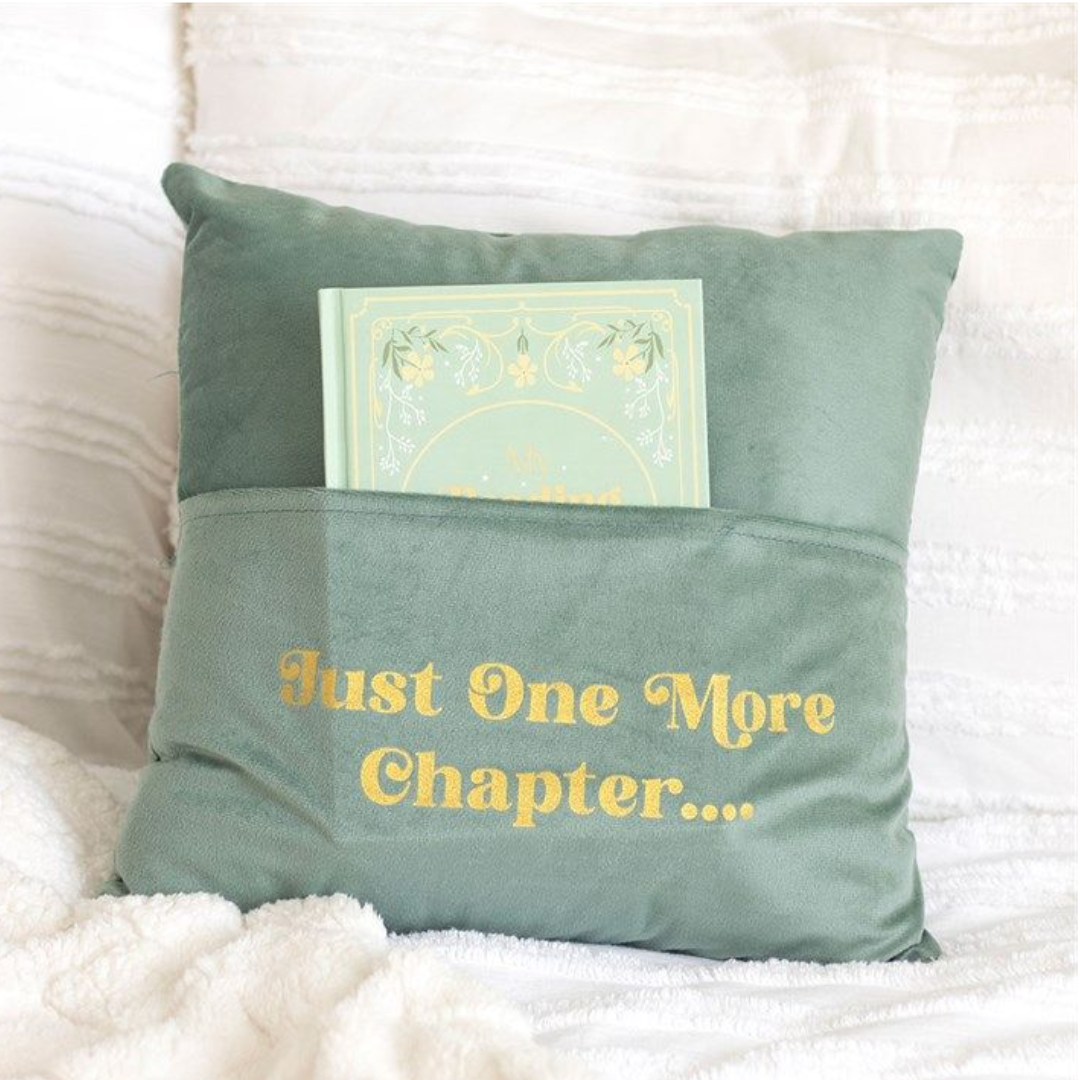 Just One More Chapter Cushion with Pocket – Reading Cushion 35cm