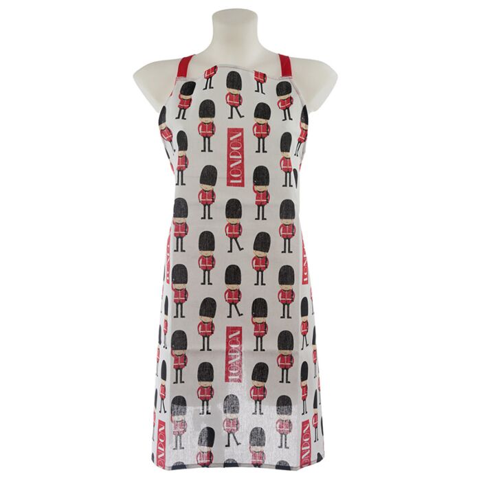 Cotton Kitchen Apron with London Guardsman Design – 80 × 72 cm