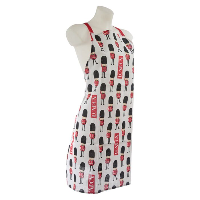 Cotton Kitchen Apron with London Guardsman Design – 80 × 72 cm