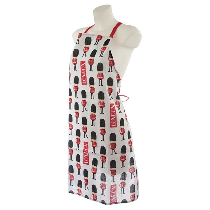 Cotton Kitchen Apron with London Guardsman Design – 80 × 72 cm