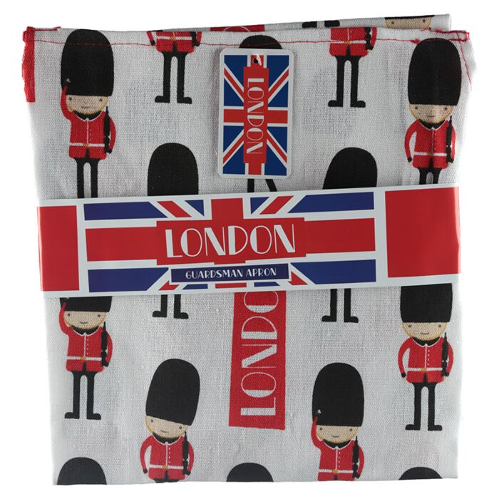 Cotton Kitchen Apron with London Guardsman Design – 80 × 72 cm