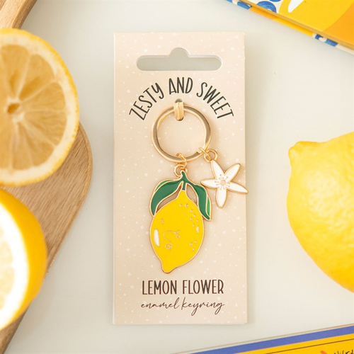 Lemon Flower Enamel Keyring