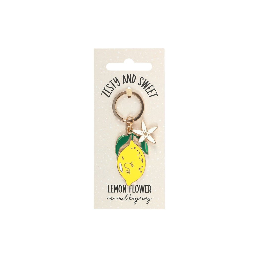 Lemon Flower Enamel Keyring