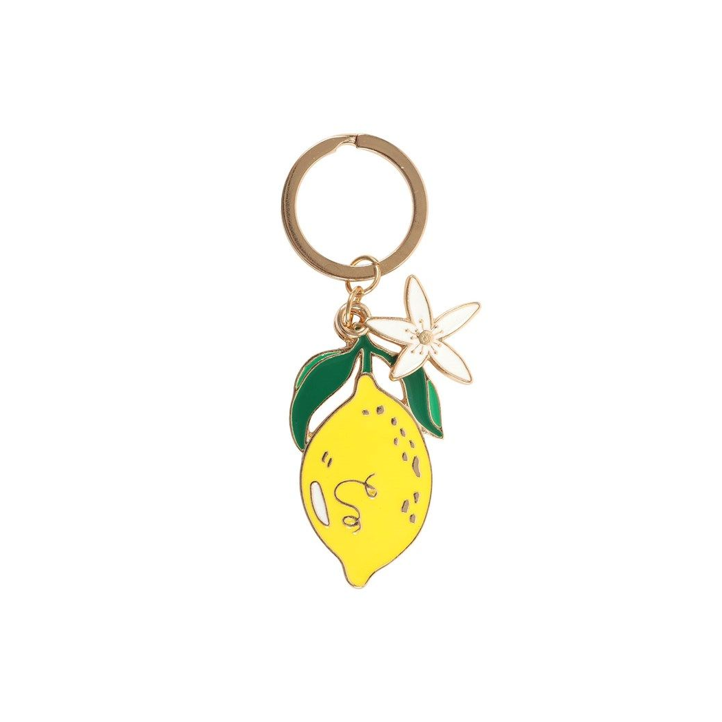 Lemon Flower Enamel Keyring