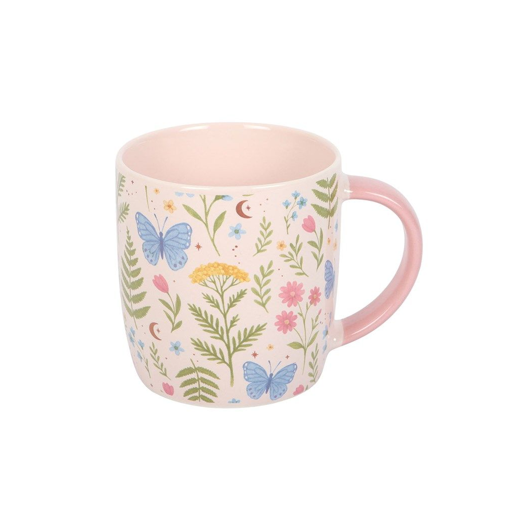 Luna Bloom Floral Print Ceramic Mug 370ml for Tea and Coffee