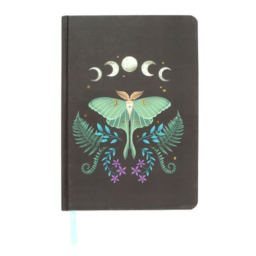 Luna Moth A5 Lined Notebook with Gold Foil Edges
