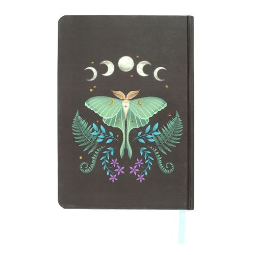 Luna Moth A5 Lined Notebook with Gold Foil Edges