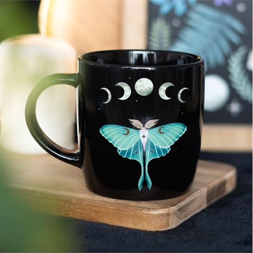 Luna Moth Forest Print Ceramic Mug